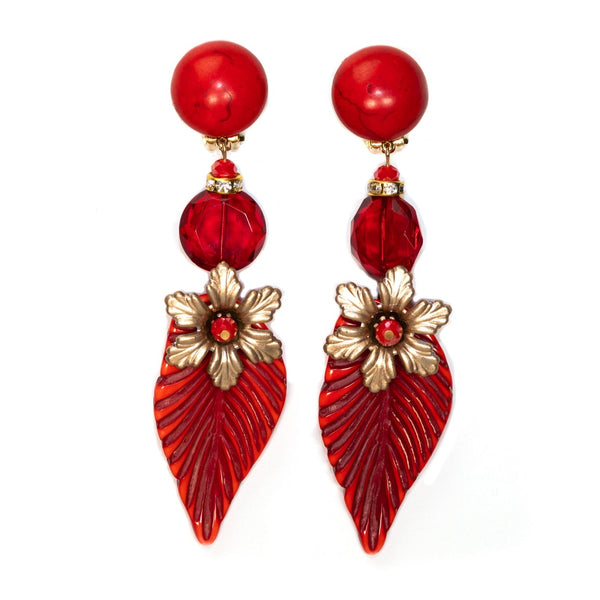 Red Garden Earrings