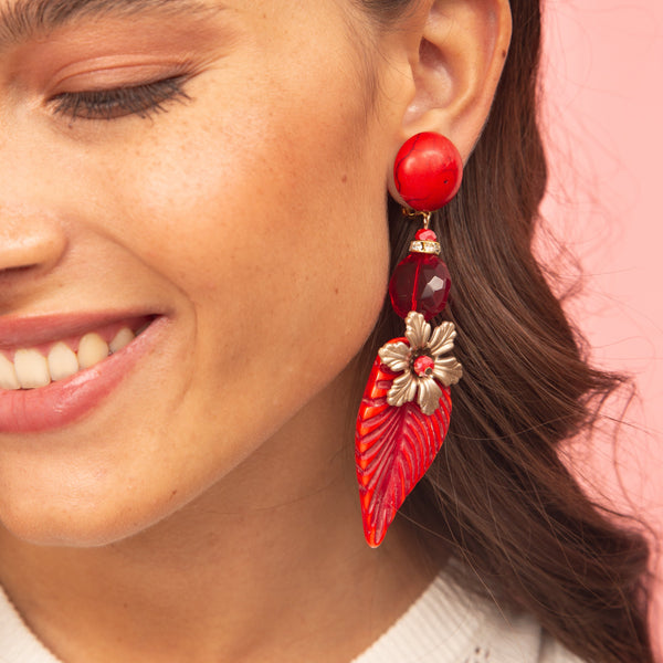 Red Garden Earrings