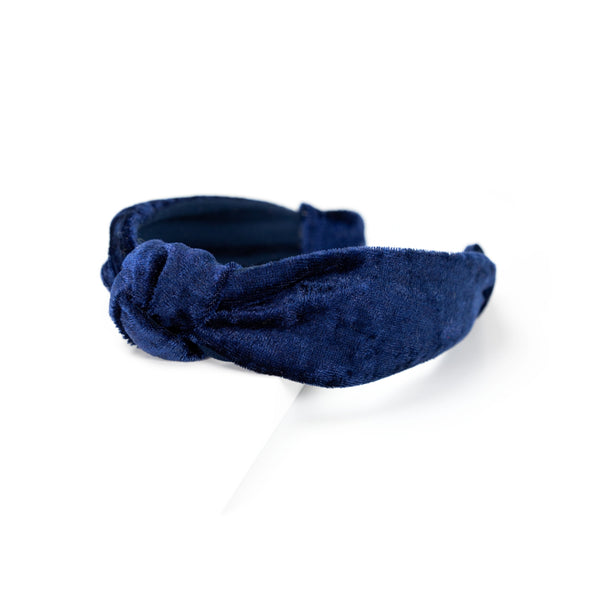 Kate Knotted Headband in Velvet Blue