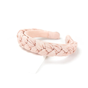 Love Pleated Headband in Silk Satin Pink