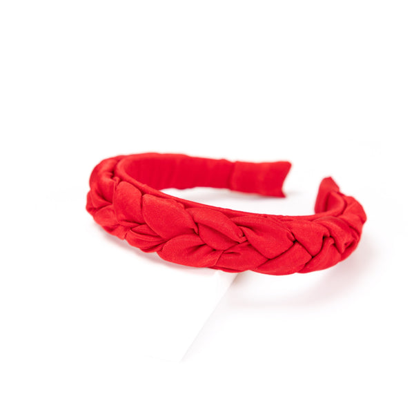 Love Headband in Silk Satin Red