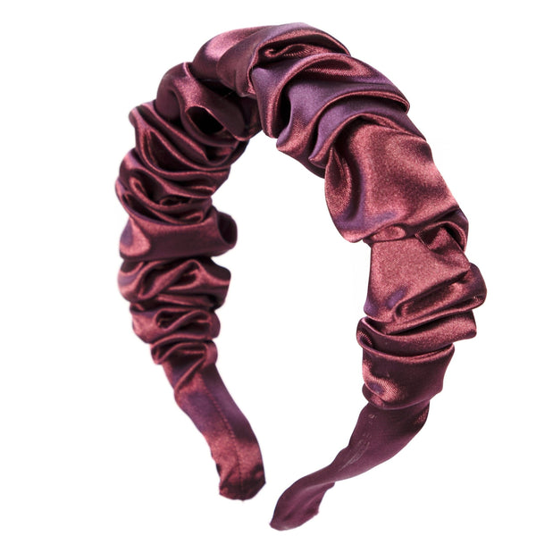 Enchanted Headband in Silk Satin Plum